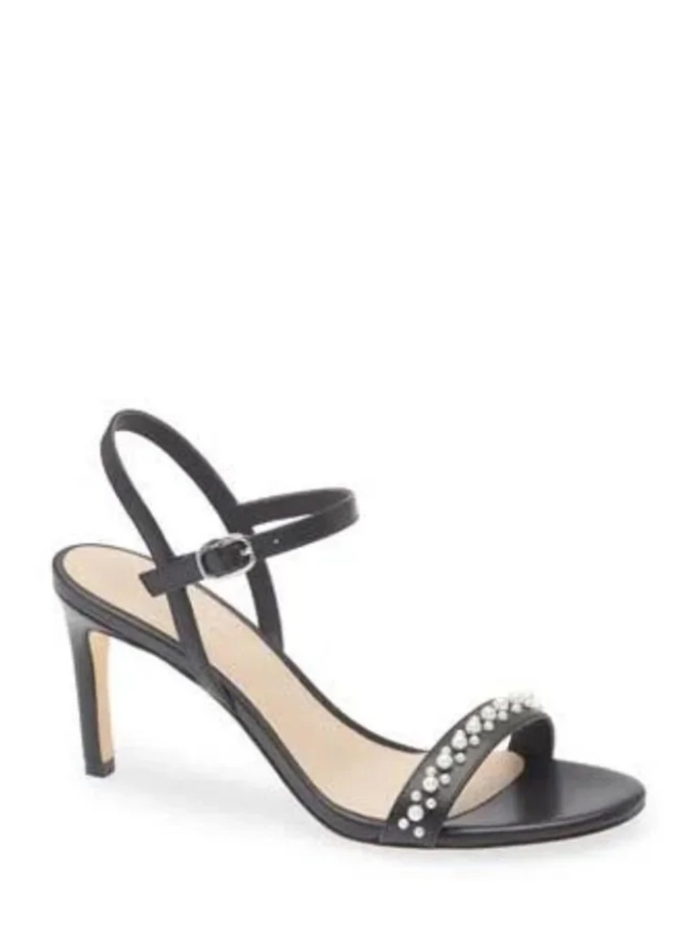 NIB Stuart Weitzman Dancer Faux Pearl Sandal Black 8.5 Dust Bag $525